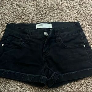 Black jean shorts